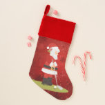 Golf Santa Claus golfer op rode achtergrond Kerstsok<br><div class="desc">Golf Santa Claus golfer op rode achtergrond</div>