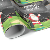 Golf Santa Claus is golfkerst voor golfers Cadeaupapier (Rol Hoek)
