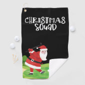 Golf Santa Claus Kerstplein is golfspeler Golfhanddoek (Insitu)