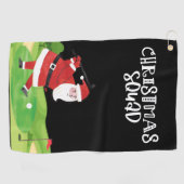 Golf Santa Claus Kerstplein is golfspeler Golfhanddoek (Horizontaal)