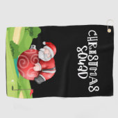 Golf Santa Claus Kerstplein is golfspeler Golfhanddoek (Horizontaal)