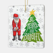Golf Santa Claus met kerstboom voor Golfer Keramisch Ornament (Links)
