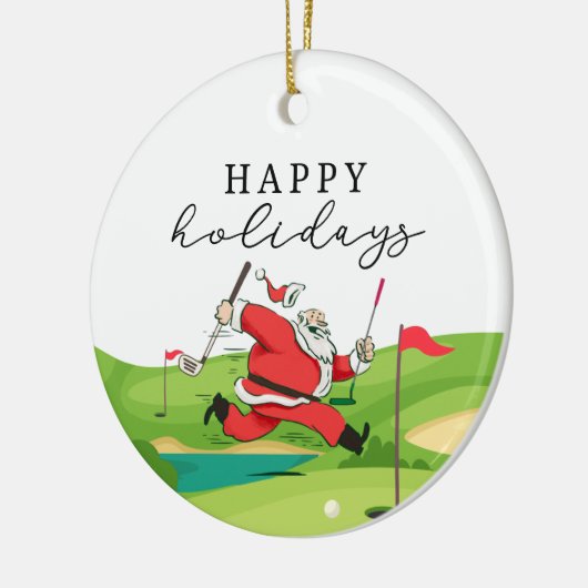 Golf Santa Claus prettige feestdagen Keramisch Ornament (Links)