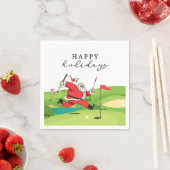 Golf Santa Claus prettige feestdagen Servet (Insitu)