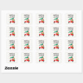 Golf Santa Claus rijdt met rode kar kerstboom Vierkante Sticker (Vel)