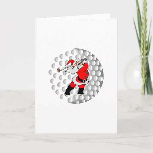 Golf Santa Feestdagen Kaart (Voorkant)