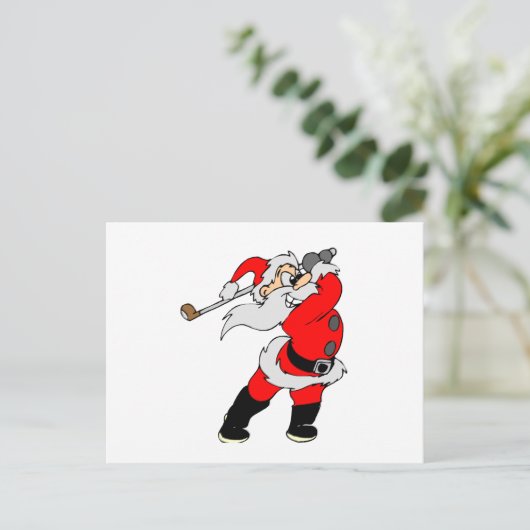Golf Santa Feestdagenkaart (Staand voorkant)