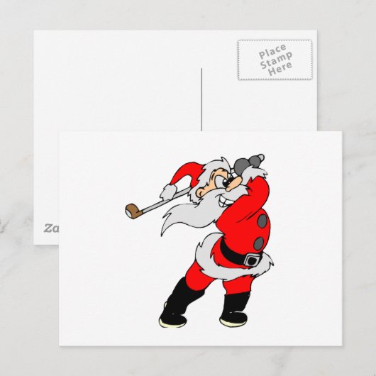 Golf Santa Feestdagenkaart (Voorkant / Achterkant)