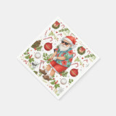 Golf Santa Golfing Christmas Servet (Hoek)