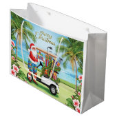 Golf Santa Golfing Tropical Christmas Celebration Groot Cadeauzakje (Voorkant Gekanteld)