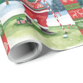 Golf Santa in Ugly Sweater Golfing Merry Golfmas Cadeaupapier (Rol Hoek)