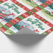 Golf Santa in Ugly Sweater Golfing Merry Golfmas Cadeaupapier (Hoek)