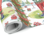 Golf Santa in Ugly Sweater Golfing Merry Golfmas Cadeaupapier (Rol Hoek)