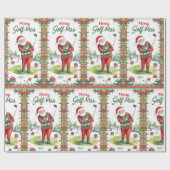 Golf Santa in Ugly Sweater Golfing Merry Golfmas Cadeaupapier (Vlak)