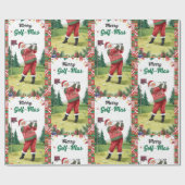 Golf Santa in Ugly Sweater Golfing Merry Golfmas Cadeaupapier (Vlak)