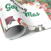 Golf Santa in Ugly Sweater Golfing Merry Golfmas Cadeaupapier (Rol Hoek)