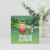 Golf Santa speelt golf op eerste kerstdag (Staand voorkant)