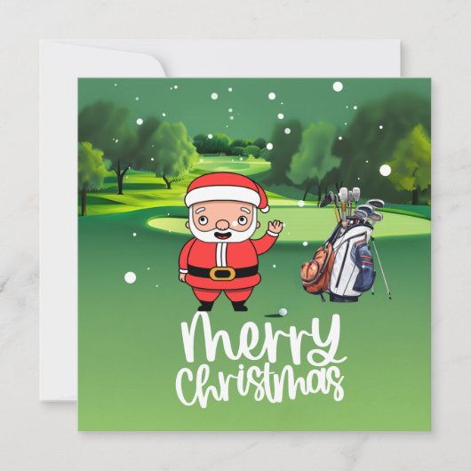 Golf Santa speelt golf op eerste kerstdag (Voorkant)