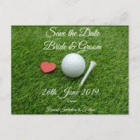 Golf Save de datum voor trouwen met golfbal