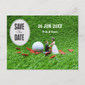 Golf Save the Date Bride and Groom Wedding Invita Briefkaart (Voorkant)