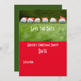Golf Save the Date Christmas Party Golfbal Santa Kaart