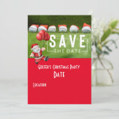 Golf Save the Date Christmas Party Golfbal Santa Kaart (Staand voorkant)