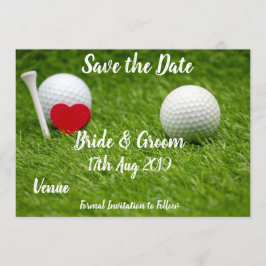 Golf Save the date for bruiloft with love and ball Kaart