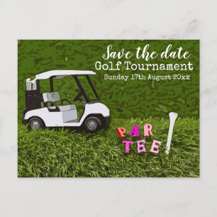 Golf Save the date for golf toernooi with cart Briefkaart