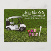 Golf Save the date for golf toernooi with cart Briefkaart (Voorkant)
