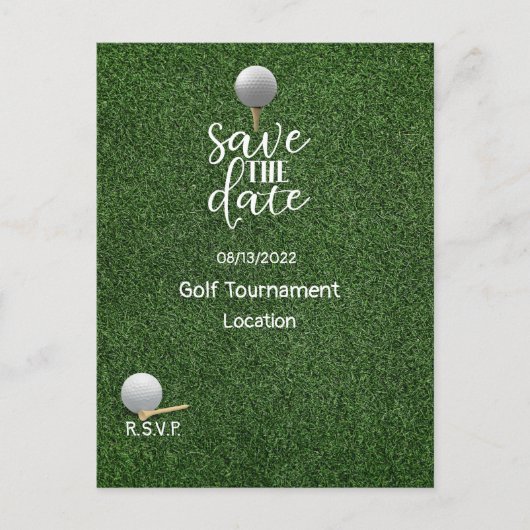 Golf Save the Date for Golf Tournament Golfer Briefkaart (Voorkant)