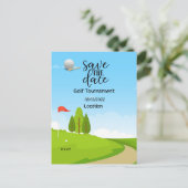Golf Save the Date for Golf Tournament Golfer Briefkaart (Staand voorkant)