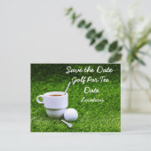 Golf Save the Date for Golfer Party Briefkaart (Staand voorkant)