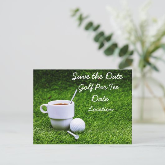 Golf Save the Date for Golfer Party Briefkaart (Staand voorkant)