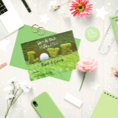 Golf Save the date for golfer with love Uitnodiging Briefkaart