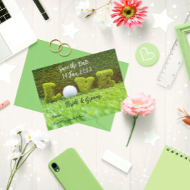 Golf Save the date for golfer with love Uitnodiging Briefkaart