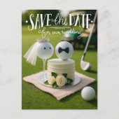 Golf save the date for our wedding with golf balls briefkaart (Voorkant)