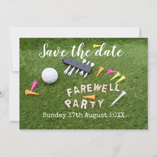 Golf Save the date Golf Afscheidsfeest met bal (Voorkant)