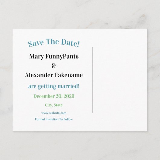 Golf Save the Date - Golf Party Golfing Event Aankondigingskaart (Achterkant)