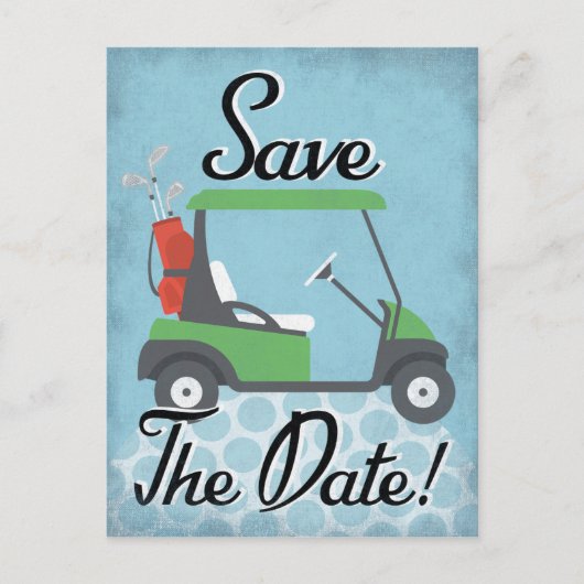 Golf Save the Date - Golf Party Golfing Event Aankondigingskaart (Voorkant)