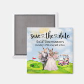 Golf Save the date Golf Toernooi golfer Bruiloft Magneet (Voorkant / Achterkant)