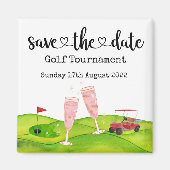Golf Save the date Golf Toernooi golfer Bruiloft Magneet (Voorkant)
