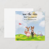 Golf Save the date Golf Toernooi golfer Huwelijk (Voorkant / Achterkant)