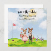 Golf Save the date Golf Toernooi golfer Trouwen (Voorkant / Achterkant)