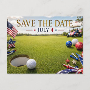 Golf Save the date Golf Toernooi met de vlag van N Aankondigingskaart