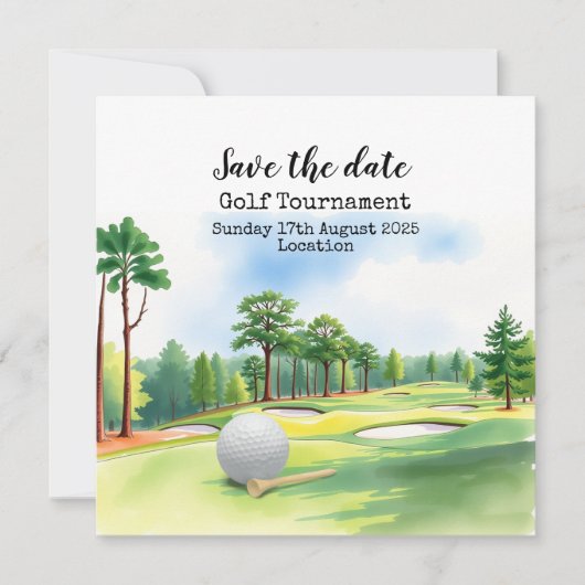 Golf Save the date Golf Tournament Aankondiging (Voorkant)