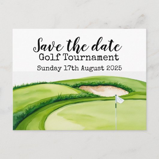 Golf Save the date Golf Tournament Aankondigingskaart (Voorkant)