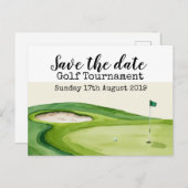 Golf Save the date Golf Tournament Aankondigingskaart (Voorkant / Achterkant)