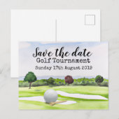 Golf Save the date Golf Tournament Aankondigingskaart (Voorkant / Achterkant)