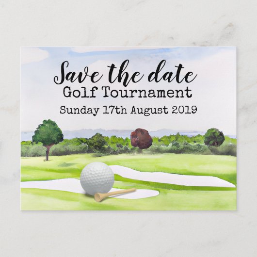 Golf Save the date Golf Tournament Aankondigingskaart (Voorkant)