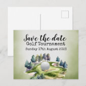 Golf Save the date Golf Tournament Aankondigingskaart (Voorkant / Achterkant)